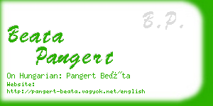 beata pangert business card